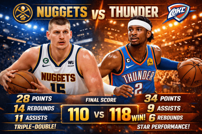 Denver Nuggets vs Oklahoma City Thunder Match Player Stats