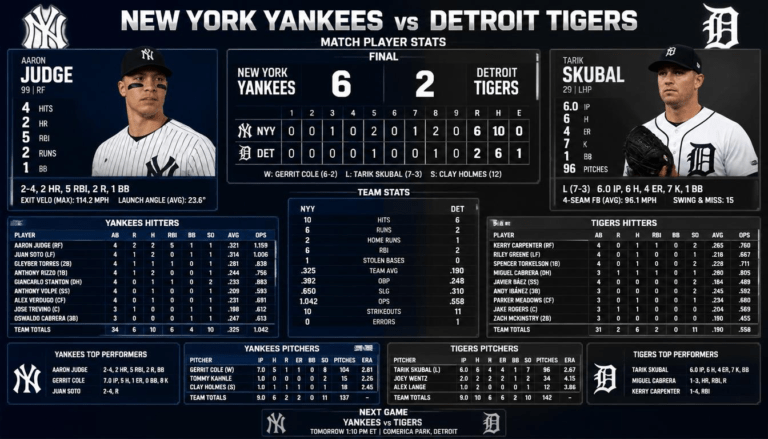 New York Yankees vs Detroit Tigers