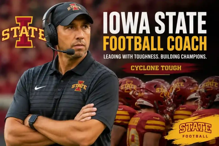 Iowa State football coach leading the Cyclones on the field