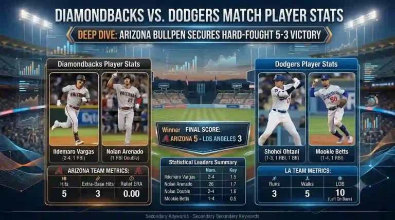 Diamondbacks vs Dodgers Match Player Stats
