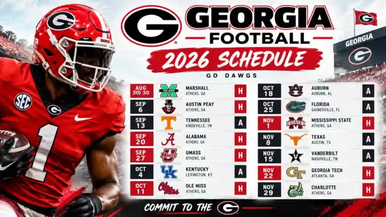 Georgia Football Schedule 2026
