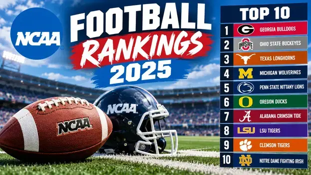 NCAA football rankings 2025 showing top college football teams