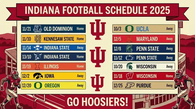 Indiana Football Schedule 2025: Complete Game Dates, Opponents, and Broadcast Guide